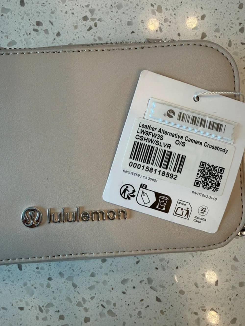 Lululemon Leather Alternative Camera Crossbody Bag – Cashew/Silver